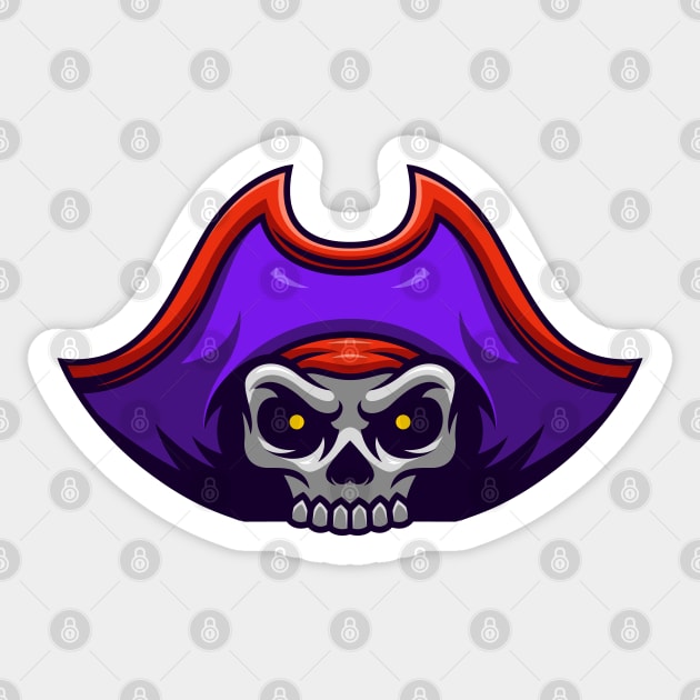 Pirate skull Sticker by mightyfire